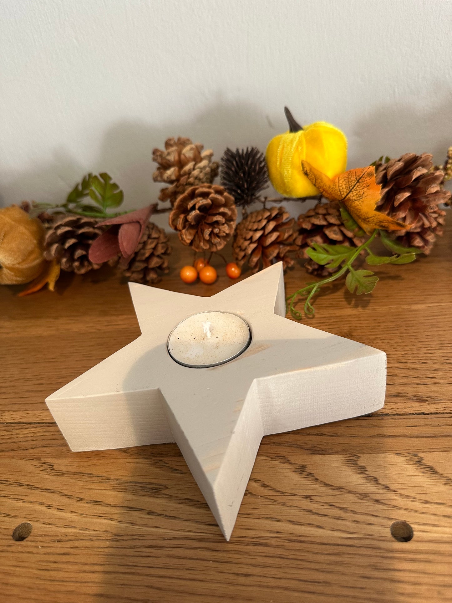 Reclaimed Wooden Star Tealight Holder