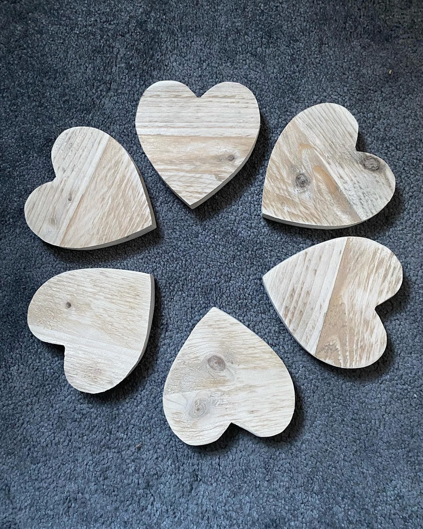 Rustic Reclaimed Wood Hanging Heart Decoration: Set of 3