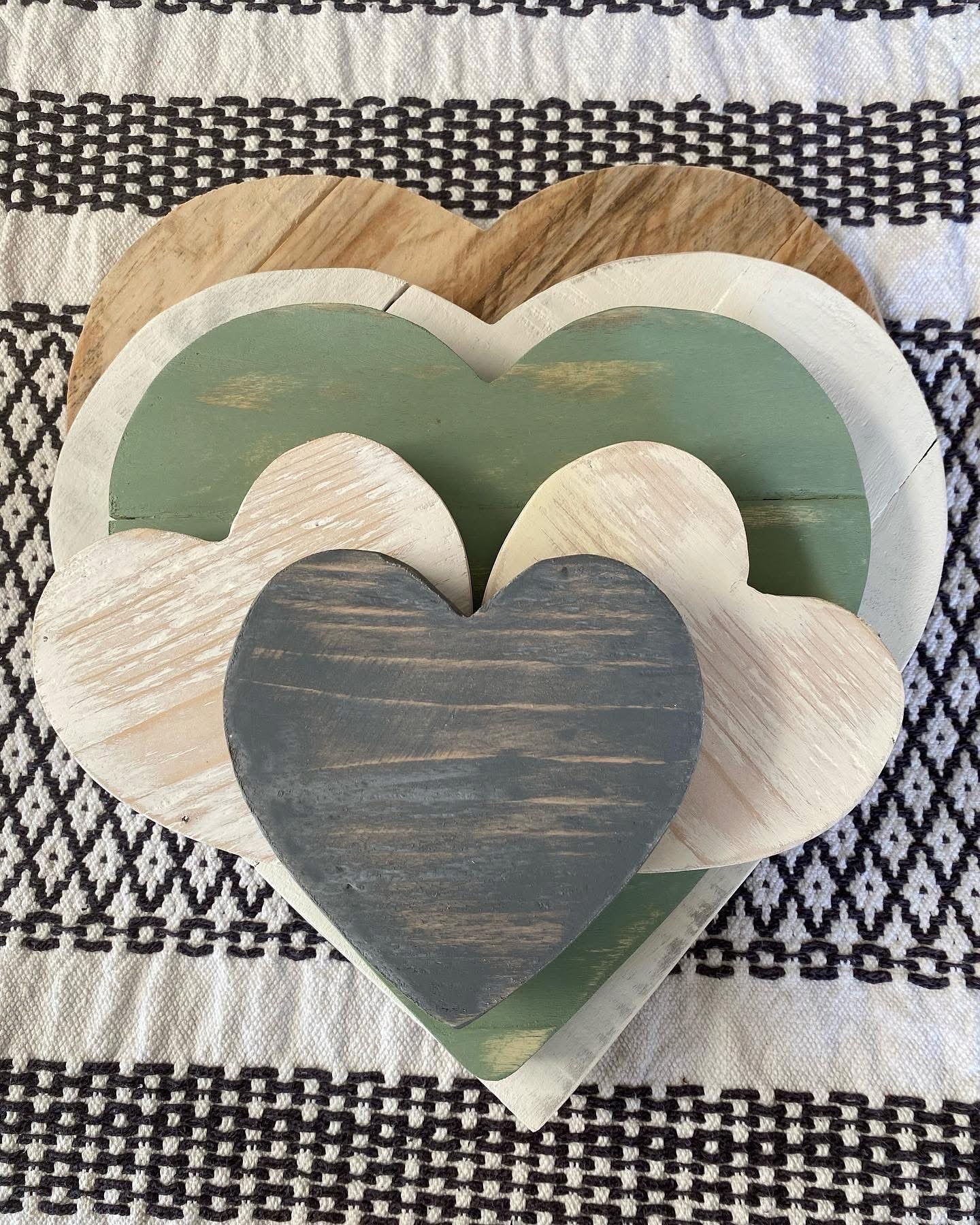 Rustic Reclaimed Wood Hanging Heart Decoration