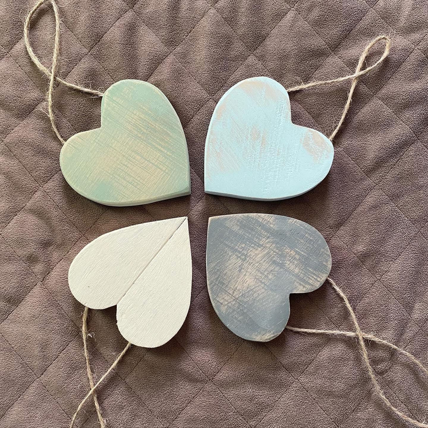Rustic Reclaimed Wood Hanging Heart Decoration