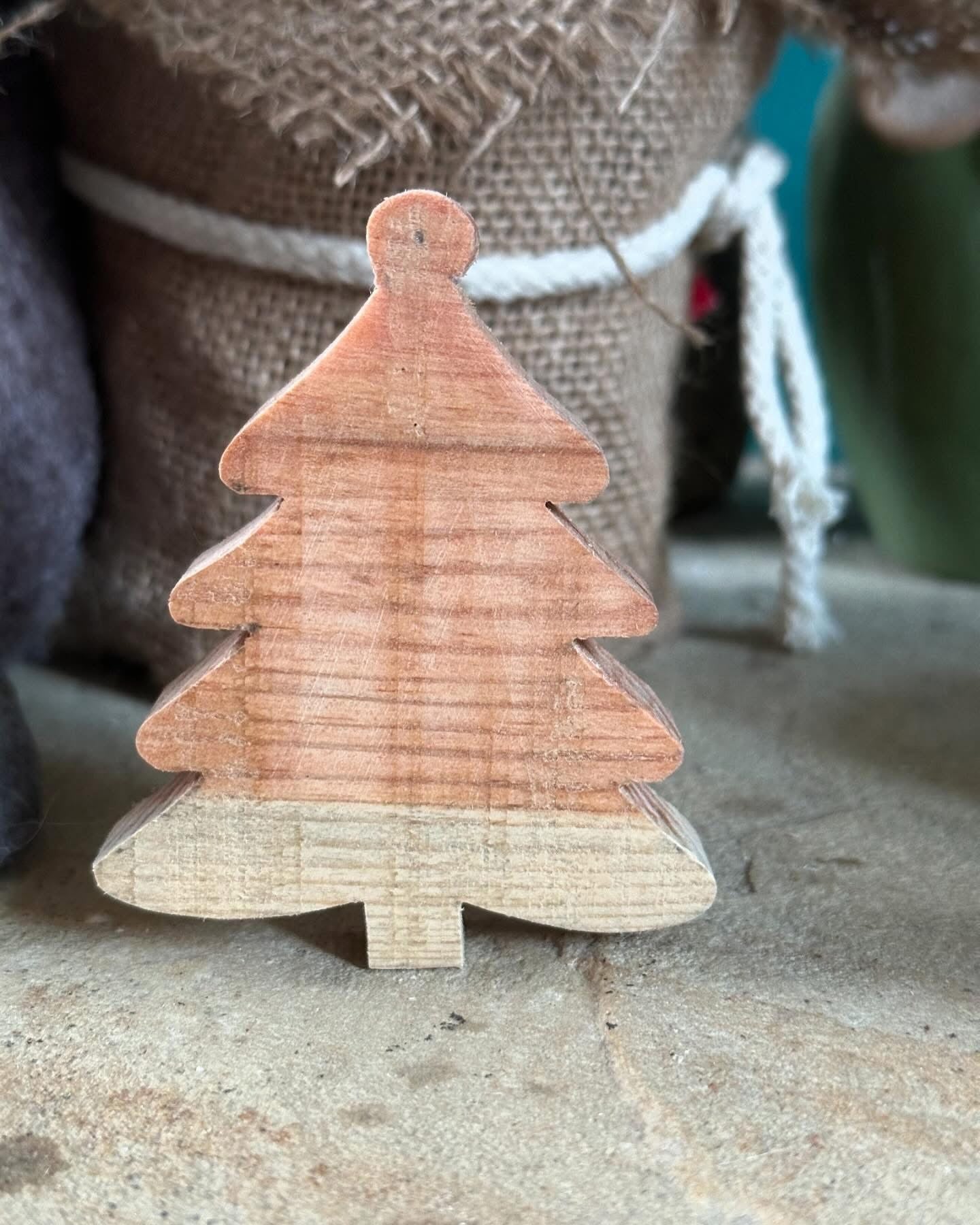 Rustic Reclaimed Wood Christmas Tree Hanging Decoration