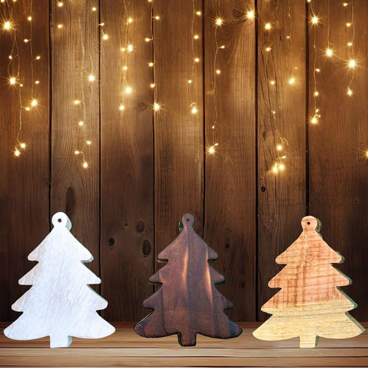 Rustic Wood Hanging Christmas Tree: Set of 3