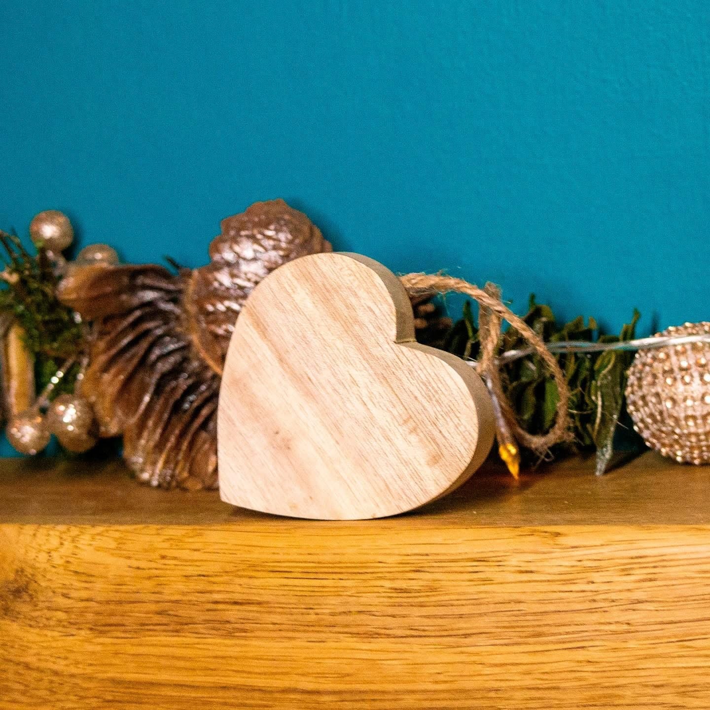 Rustic Reclaimed Wood Hanging Heart Decoration