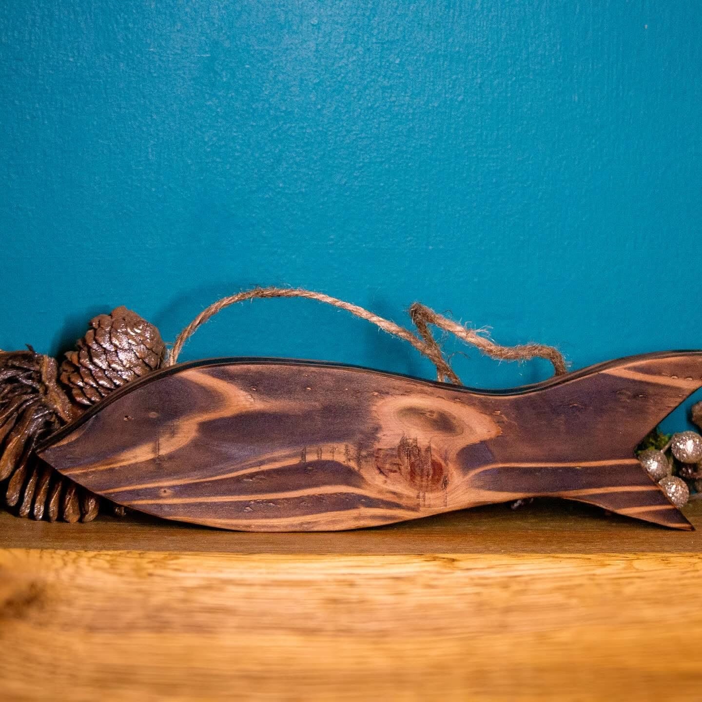 Rustic Handcrafted Wooden Fish Wall Decor