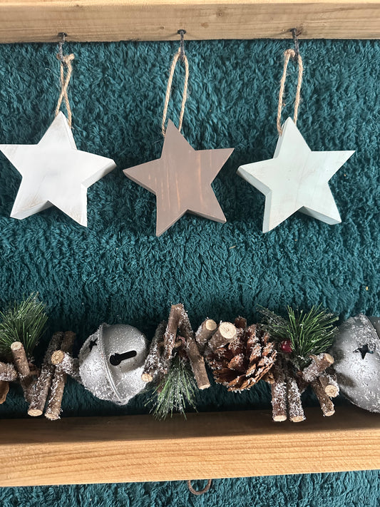 Rustic Wooden Hanging Stars: Set of 3